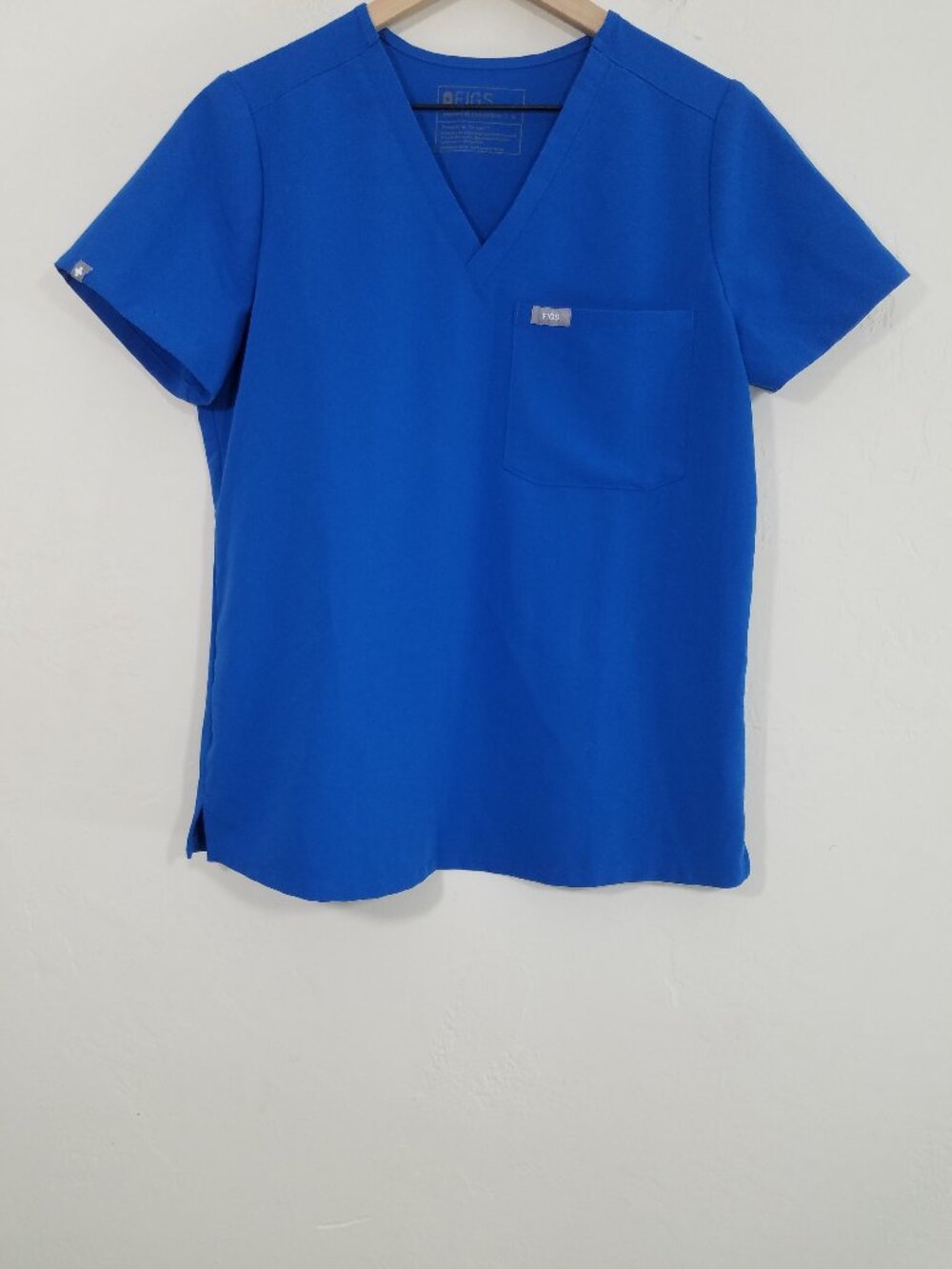Figs Technical Collection Scrub Shirt Top Blouse V-Neck Blue Size S